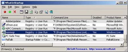WhatInStartup, Software gratuito para gestionar procesos en el arranque de Windows