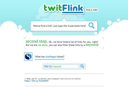 twitFlink, Encuentra los links publicados en cualquier cuenta de Twitter