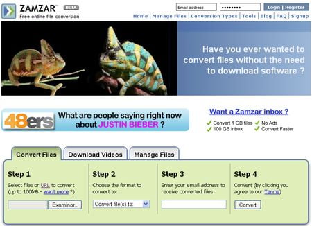 Zamzar, Conversor online para todo tipo de archivos