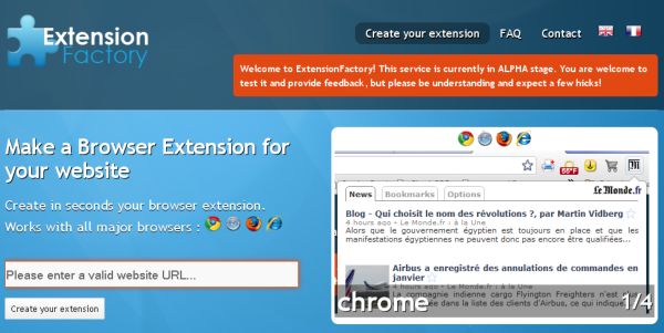 Extension Factory, Crea extensiones para Navegador de tu sitio sin programar