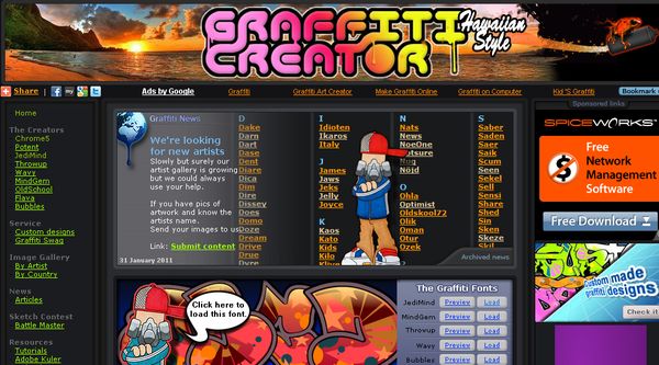 The Graffiti Creator, Escribe textos y mensajes con estilo de Grafitti