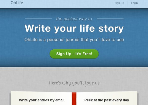 OhLife, Lleva un diario personal desde tu cuenta de email