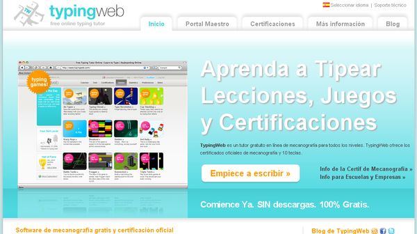 Typingweb, otra opción online para aprender mecanografía