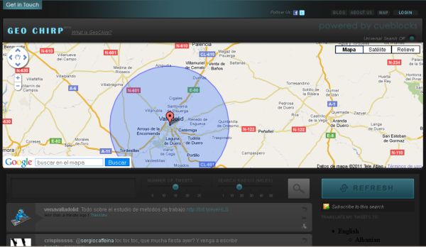 GeoChirp, localiza usuarios de Twitter próximos a tu localidad