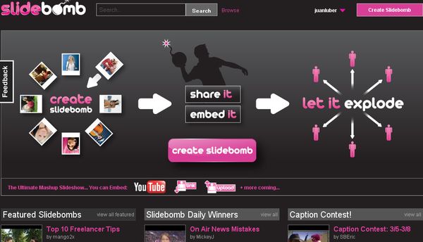 SlideBomb, Plataforma web para crear y compartir presentaciones