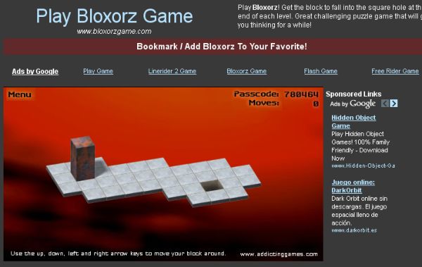 Bloxorz Game, adictivo puzzle para pensar un rato