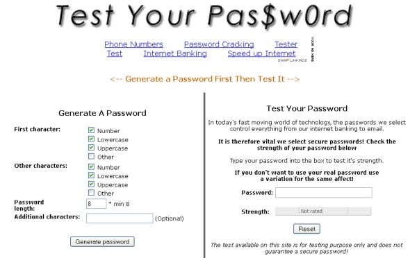 TestYourPassword, genera contraseñas seguras y testea su seguridad