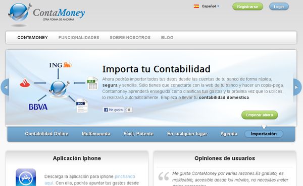 ContaMoney, aplicación web para llevar la contabilidad personal