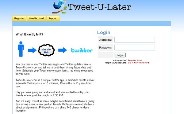 Tweet-U-Later, programa el envío de tweets automatizado