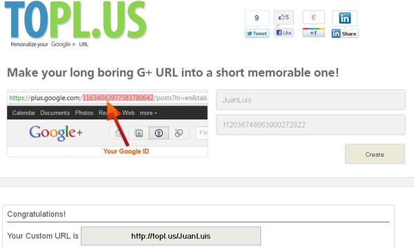 ToPl.us, acorta tu url del perfil en Google+