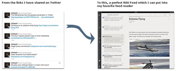 TweepFeed, genera un práctico feed RSS de tweets con enlaces