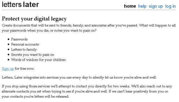 LettersLater, dejar un testamento con los servicios de internet