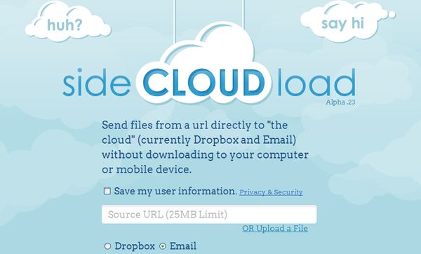 sideCLOUDload, guarda archivos en la nube indicando su url