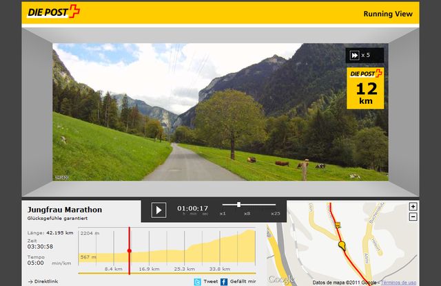 Jungfrau Marathon, corre un maratón virtual al pico Jungfrau con Street View