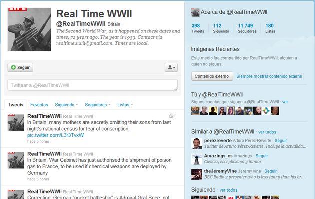 Real Time WWII, transmisión de los acontecimientos de la Segunda Guerra Mundial vía Twitter