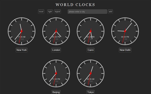 World Clocks, conoce la hora de ciudades de todo el mundo