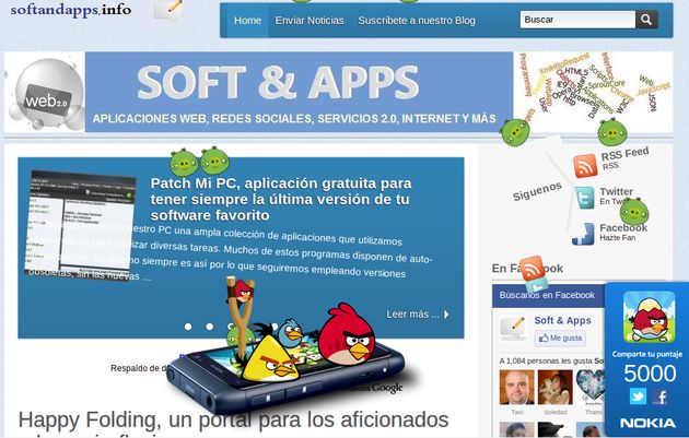 Juega a Angry Birds, o Fruit Ninja, sobre cualquier página web