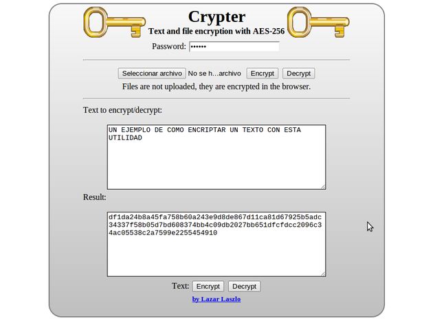 Crypter, una aplicación en Chrome para encriptar archivos y textos