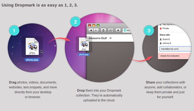 Dropmark: "arrastrar y soltar" para almacenar y compartir cualquier archivo, documento o elemento