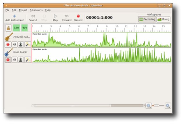 Jokosher, estudio de grabación y editor de audio gratuito para Windows y Ubuntu