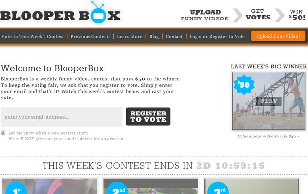 BlooperBox,  plataforma de vídeos de humor con premio semanal para el más votado