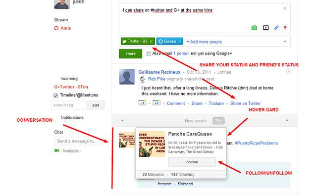 G+Twitter, convierte Google+ en un cliente Twitter con esta extensión para Chrome