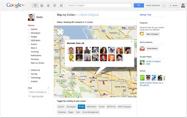 Map my Circles, geolocaliza en el mapa tus círculos de Google+ (Chrome)