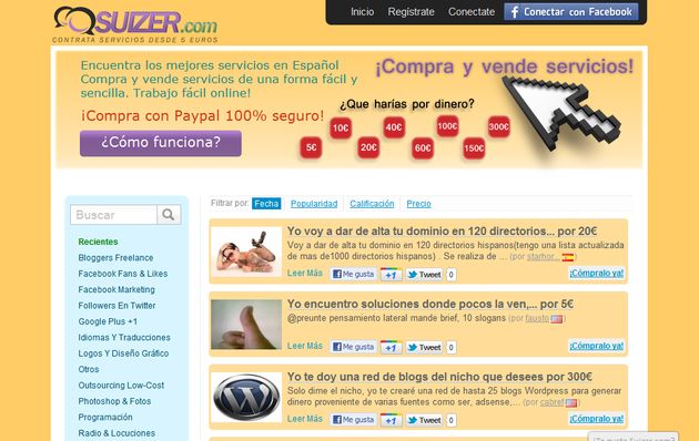 Suizer, mercadillo online para comprar y vender servicios desde 5 a 300 euros
