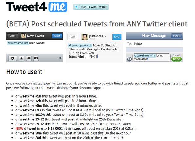 Tweet4me, programa el envío de tweets desde tu cliente Twitter preferido