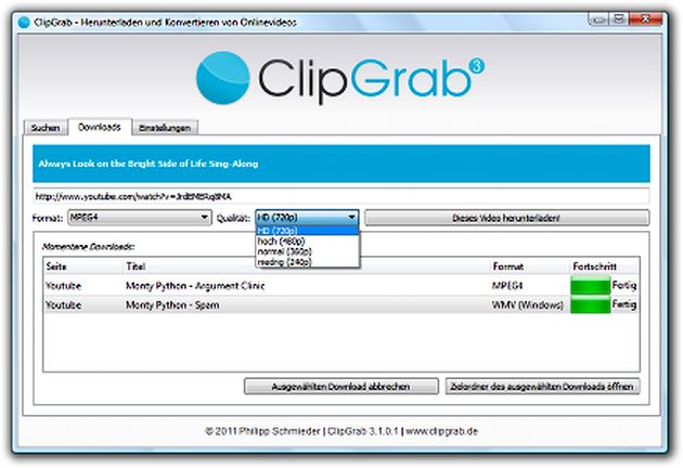 ClipGrab, aplicación gratuita multiplataforma para descargar vídeos de múltiples sitios