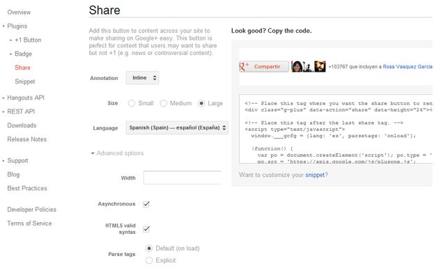 Google+ presentó nuevo botón "Compartir" para insertar en tu blog