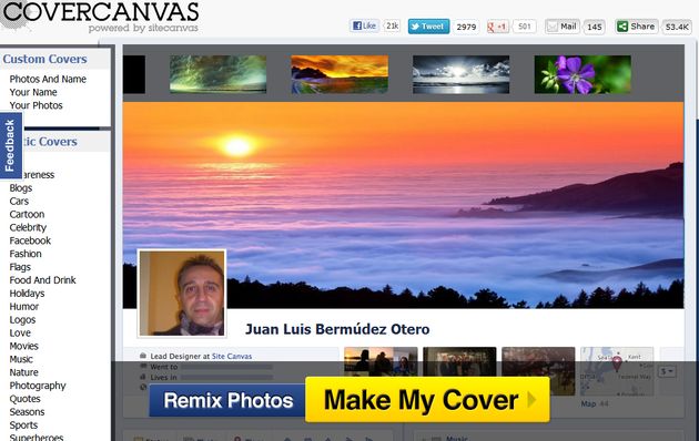 CoverCanvas, diseña tus portadas para Facebook