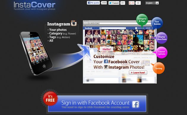 InstaCover, crea un collage con las fotos de Instagram para usar de portada de Facebook