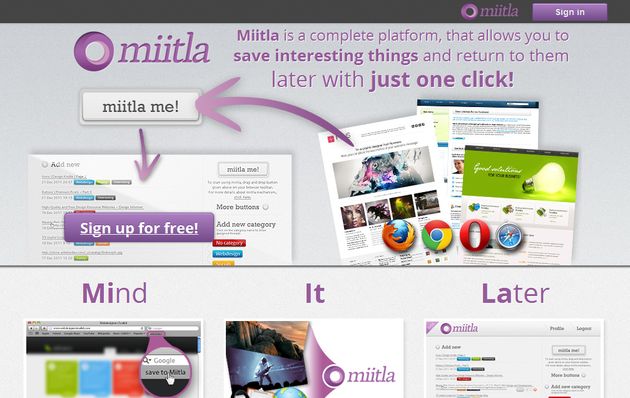 Miitla, plataforma web para guardar y organizar tus marcadores