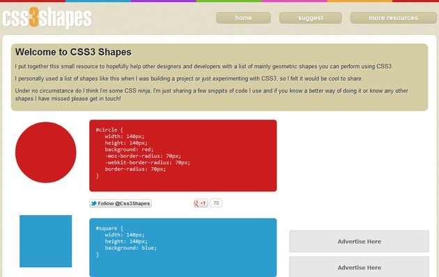 CSS3 Shapes, colección de formas geométricas en CSS3