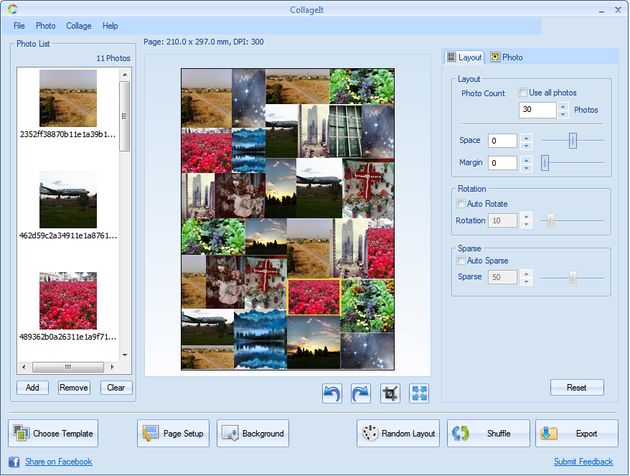 CollageIt, software gratis para componer bonitos collages y compartirlos