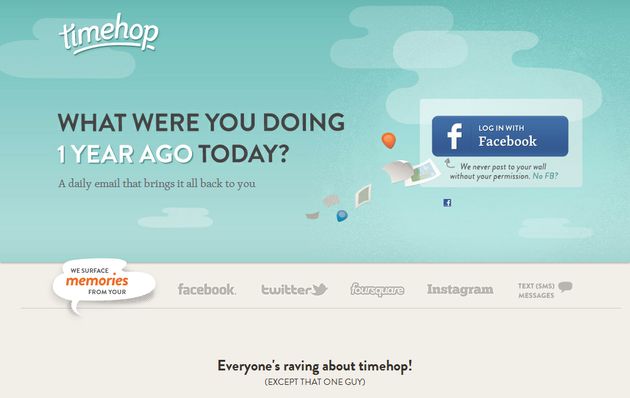 Timehop, servicio para recordar que publicabas en las redes sociales un año atrás