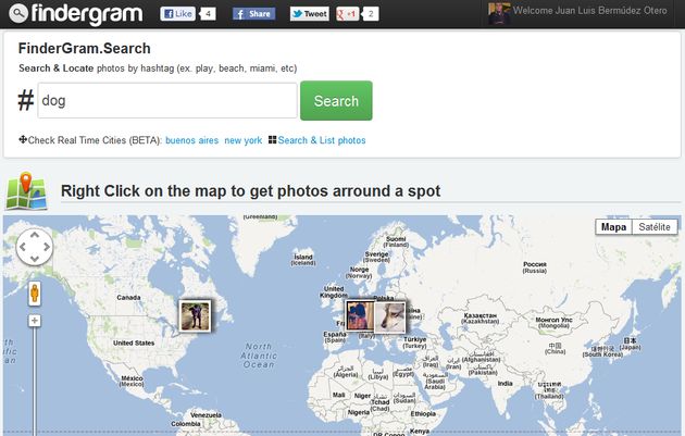 Findergram, buscador de fotografías geolocalizadas en Instagram