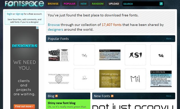 Fontspace, más de 17000 fuentes de texto gratis para descargar