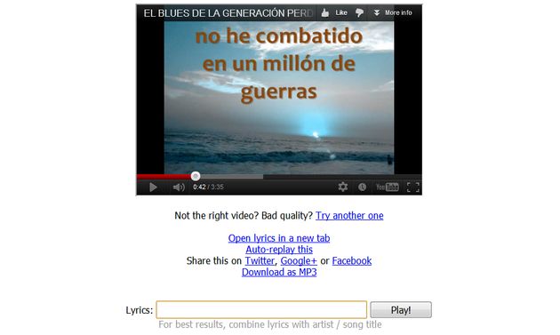 PlayByLyrics, buscador de vídeos musicales que incluyen la letra del tema