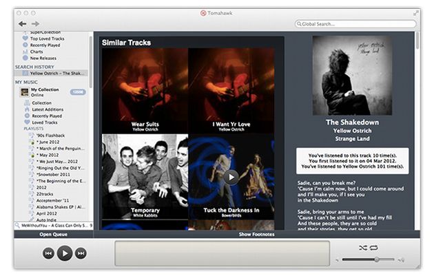Tomahawk, reproductor multiplataforma para toda tu música online: Spotify, Grooveshark, YouTube, SoundCloud, etc