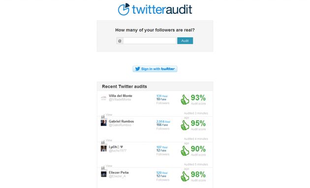 TwitterAudit, comprueba si los followers de una cuenta de Twitter son reales o falsos