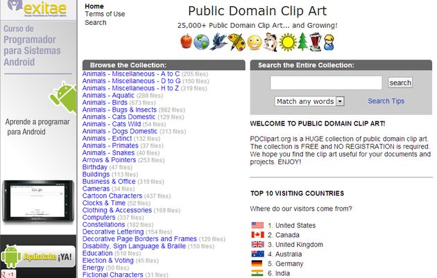 PDClipart, más de 25000 cliparts de dominio público para nuestros proyectos