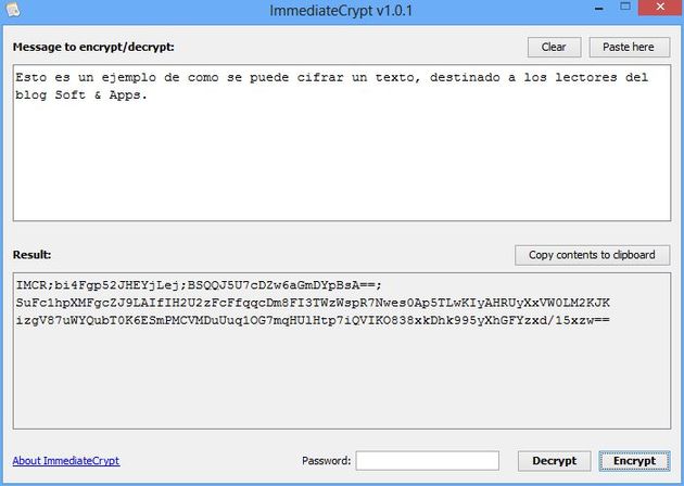 ImmediateCrypt, cifra tus textos desde la web o con una aplicación multiplataforma gratuita