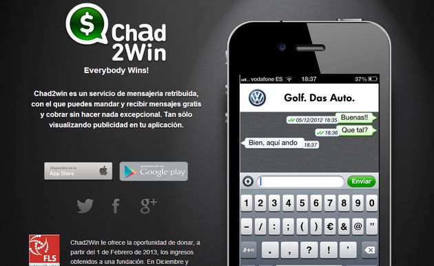Chad2Win, una alternativa a Whatsapp o LINE que te paga por su uso