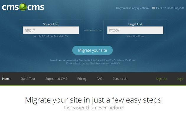 Cms2Cms, utilidad web para migrar tu sitio en Drupal o Joomla a WordPress