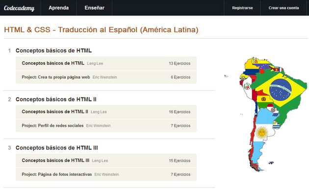 El sitio Codecademy presenta un nuevo curso online y en español de HTML y CSS