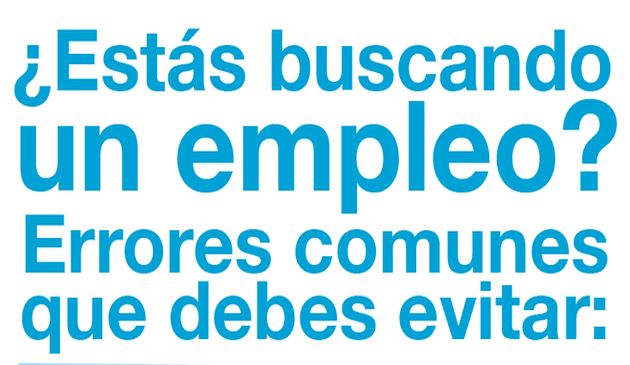 Una infografía en español que nos enseña 20 errores comunes en la búsqueda de empleo