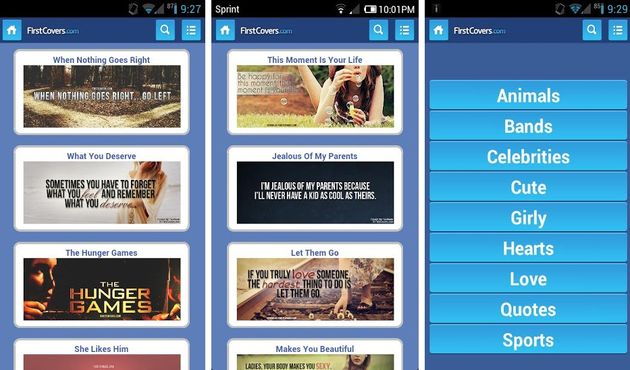 FirstCovers, una app Android con miles de portadas para tu perfil de Facebook