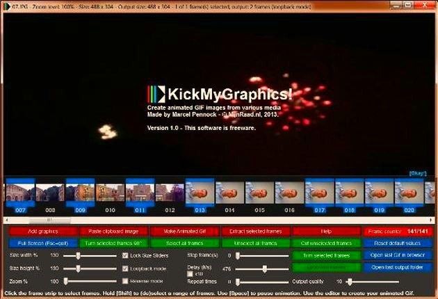 KickMyGraphics: potente software gratuito para crear, editar y optimizar animaciones GIF